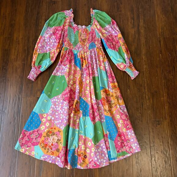 SPELL & THE GYPSY Freda Dress Lolly Colorful Floral Puff Sleeve Boho - Picture 6 of 15